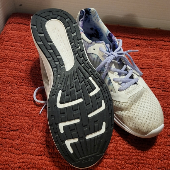 Asics‎ Womens Size 9 Patriot 10 White Purple Low Top  Gym Running Shoes Sneakers - Picture 2 of 8